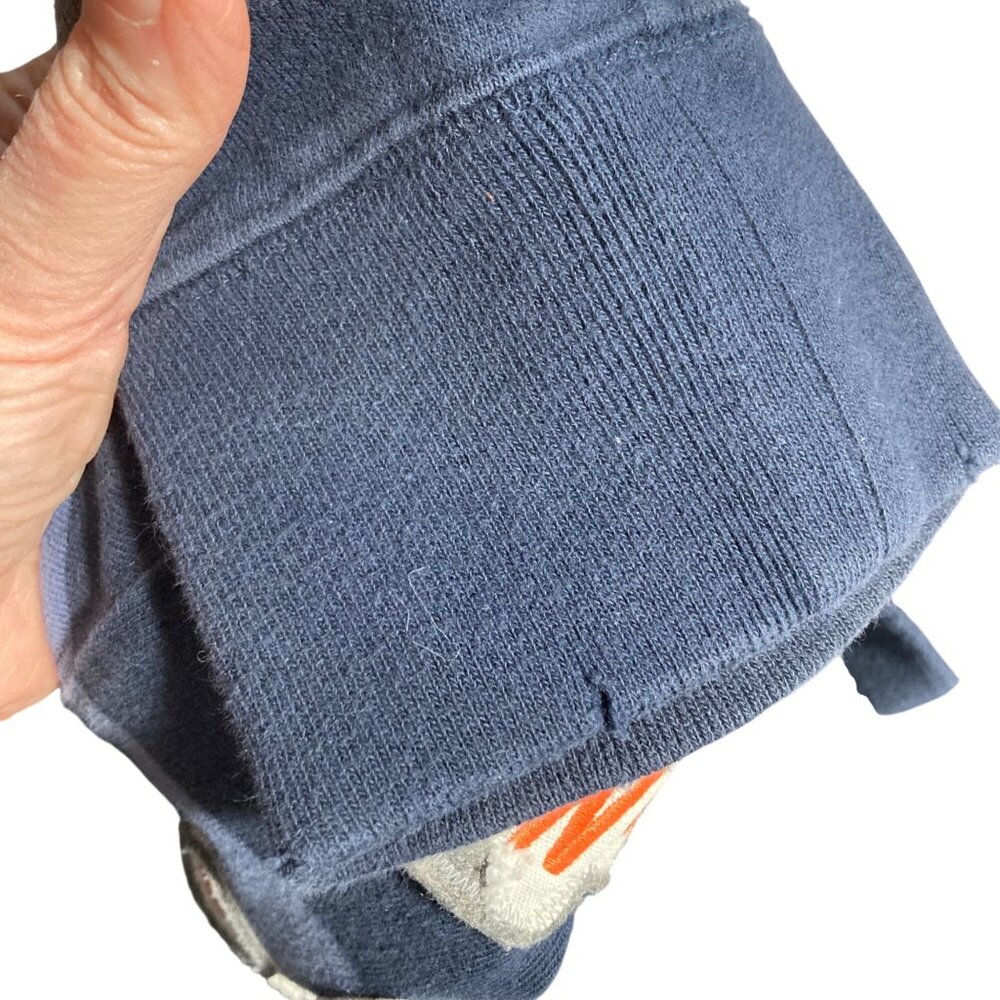 Aeropostale Rugby Shirt Mens Small Blue Gray Striped NYC Patch Athletic Y2K - Picture 11 of 12